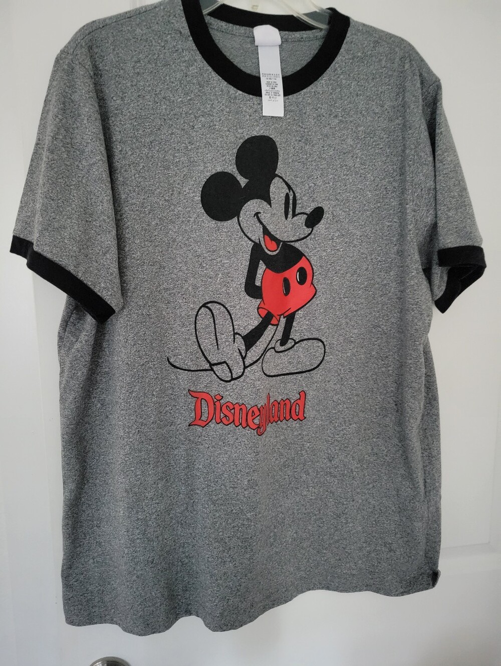 Disney Gray Ringer Tee with Red Mickey Graphic
